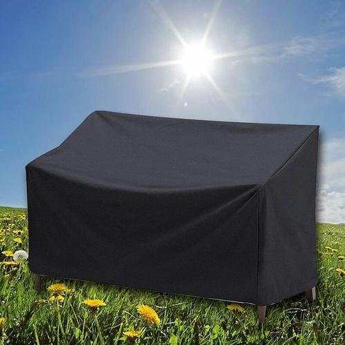 Housse Banc De Jardin, 4 Places Étanche Housse Banc De Jardin Couverture Imperméable De Meubles De Jardin, Anti-Uv 210d Oxford Couverture Antipoussière Pour Banc Exterieu - (190x66x89cm) Noir