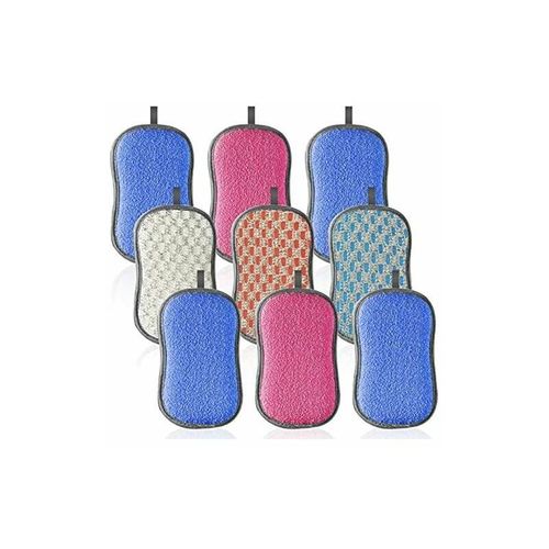 Eponge Lavable 9 Pcs - Eponge Reutilisable Vaisselle - Eponge Microfibre Antibacterienne