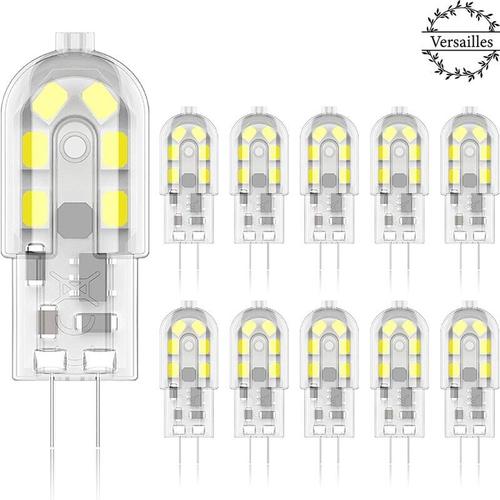 Ampoule Led G4 2w, 20w Ampoules Halogènes Équivalentes, Blanc Froid 6000k, 200lm, 12x Smd, 12v Ac/Dc-Pack De 10 - Versailles