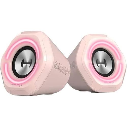 EDIFIER G1000 Pink - Haut-Parleur Gaming Bluetooth Compact avec 2 Modes sonores et éclairage RVB