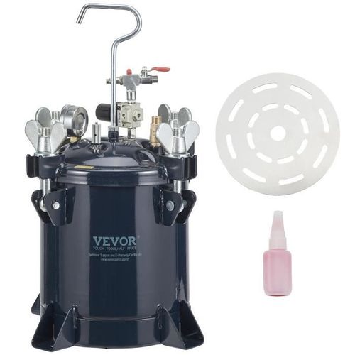 VEVOR Pistolet à Peinture avec Réservoir 10 L Pot de Pression de Peinture 70 PSI