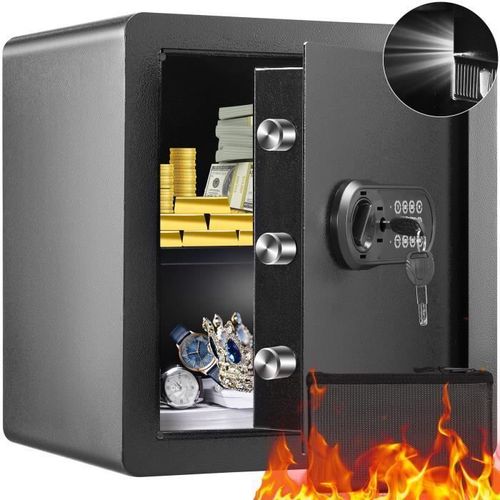 Coffre-Fort Numérique - VEVOR - 51L Coffre de Sécurité 2 Clés avec Alarme - Bijoux