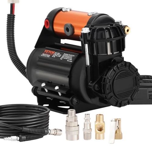 Compresseur à Air - VEVOR - Compresseur Portable 12 V Gonfleur de Pneus Voiture 10 bar 100 L-min