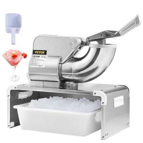 Broyeur à Glace Électrique - VEVOR - 300kg-h Machine à Glace Pilée Commerciale 350W