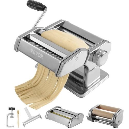 Machine à Pâtes - VEVOR - Machine à Pâtes Manuelle Fraîches Manuelle en Acier Inox pour Couper Rouler Pâtes