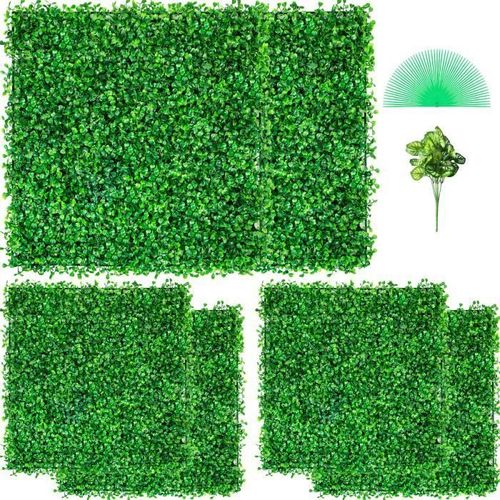 Panneaux De Buis Artificiels - Vevor - Haie Artificielle Panneaux Muraux De Haie De Buis Uv 6pcs 20" X 20" Décor