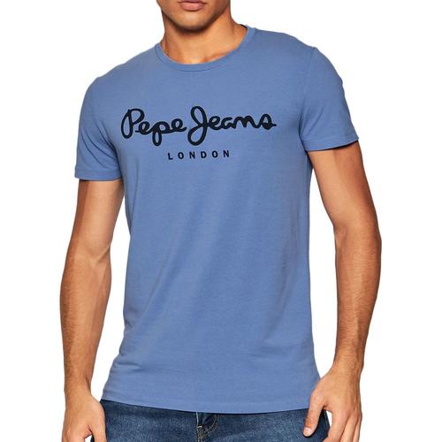 T-Shirt Bleu Homme Pepe Jeans Original Stretch