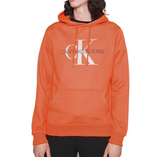 Sweat À Capuche Orange Homme Calvin Klein Jeans Regular