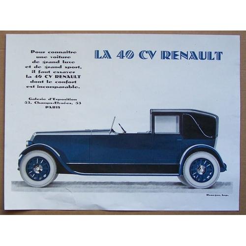 La 40 Cv Renault . Draeger Imprimeur . 1926 .