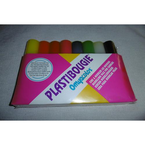 Omya Cire À Modeler Les Bougies Plastibougie Paquet De 8 Batons Couleurs Assorties