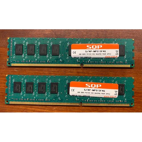2 Barrettes mémoire SQP 2x4GB DDR3 PC1333 ECC
