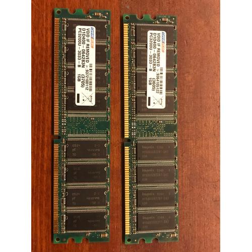 2 Barrettes mémoire DANE-ELEC 2x1GB D1D400-064283N PC3200U