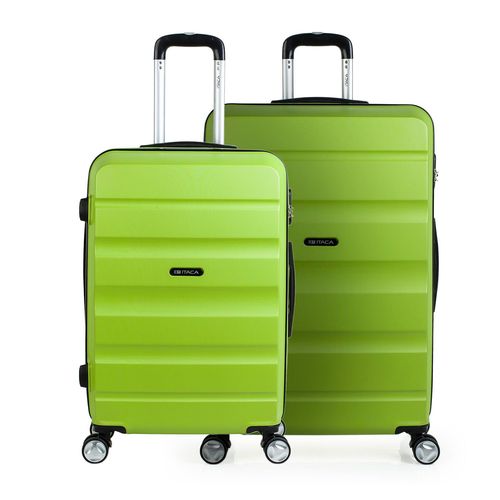 Set De 2 Valises Rigides De Voyage 4 Roues Trolley ABS. Poignée 2 Anses Et Cadenas. Résistantes Et Légères. Moyenne Et Grande. T71616