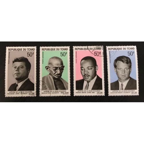 Lot De 4 Timbres Oblitérés Tchad 1969
