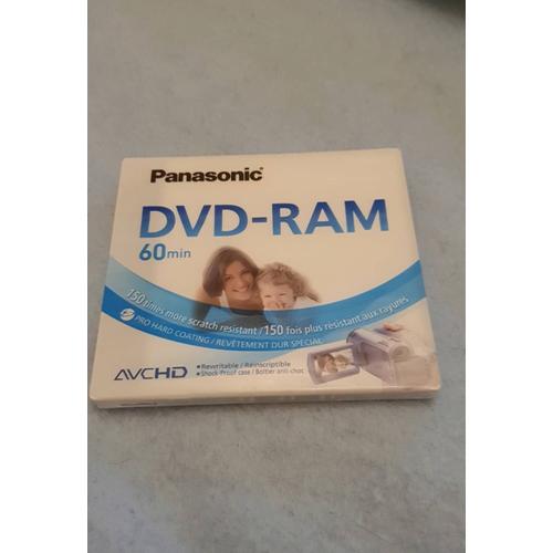 DVD-RAM Panasonic 60min LM-AF60E .Double face. 2.8Go. 8cm .