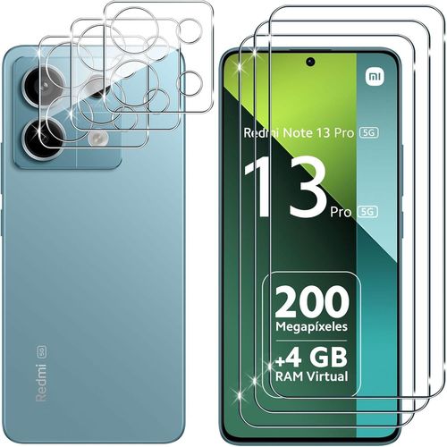Pour Xiaomi Redmi Note 13 Pro 5g/Poco X6 5g Verre Trempé, 3+3 Pièces Protection Écran+Caméra Arrière Protecteur Film, 9h Dureté Hd Anti-Rayures Sans Bulles Protecteurs D'écran