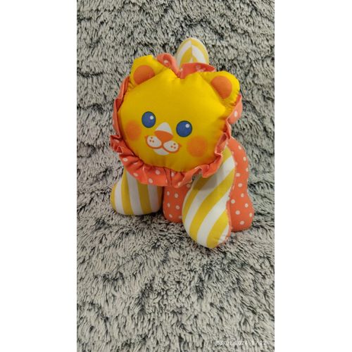 Vintage Doudou Hochet Lion Fisher Price Jaune-Orange