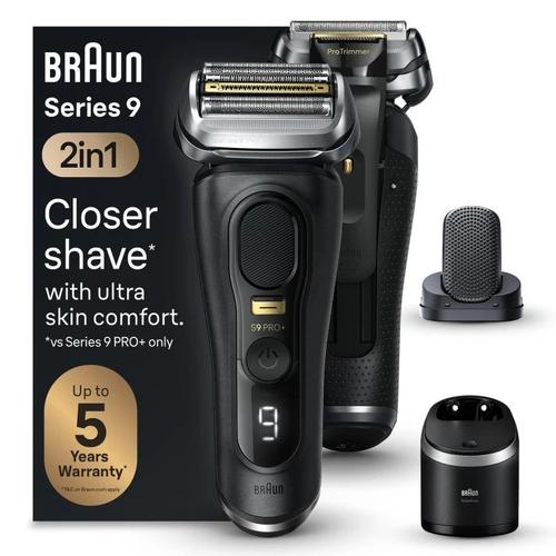 Rasoir Électrique Braun Series 9 Pro+ 9590cc Avec Station Smartcare 6-En-1 Et Tête Procomfort, Noir