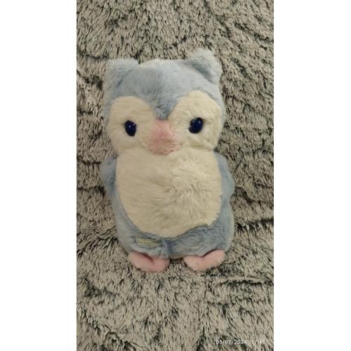 Doudou Boulgom Peluche Chouette Hibou Musicale Bleu Blanc