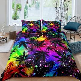 SJZG-Parure De Lit 3 Pièces Avec Housse De Couette Colorée