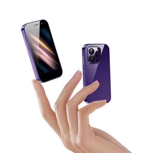 XS15 PRO petit smartphone 3,0 pouces Android 9.0 Quad-core RAM 2Go ROM 16Go 2000 mAh Face ID double SIM 4G telephone Violet