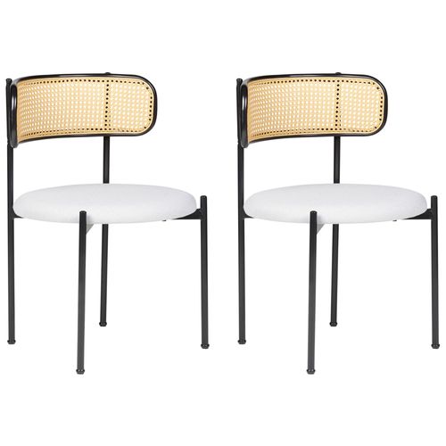 Lot De 2 Chaises En Métal Noir Et Bois Clair Andover