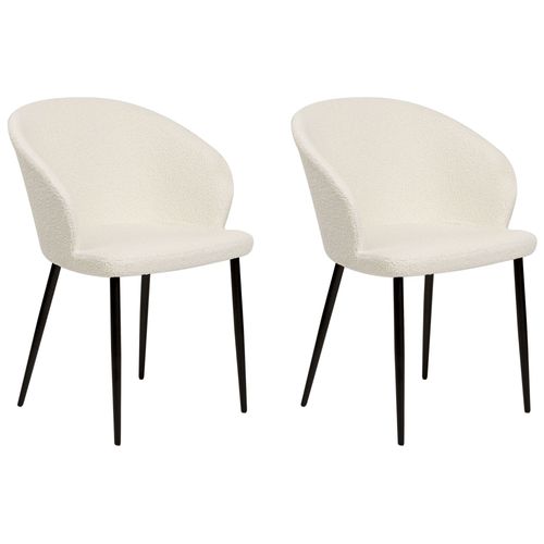 Lot De 2 Chaises De Salle À Manger En Bouclettes Blanc Cassé Mason