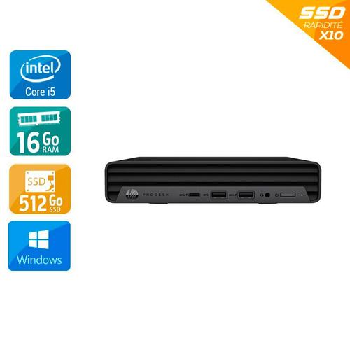 Mini-ordinateur HP ProDesk 600 G6 Intel Core i5 - Ram 16 Go - SSD 512 Go, Windows 10 Pro