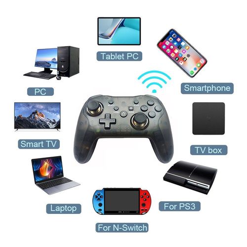 Crystal Black Ylw-Manette De Jeu Sans Fil Bluetooth Pour Nintendo Switch, Manette Ps3, Manette De Jeu Pour Touristes, Manette De Jeu Professionnelle Sans Décalage, Pc, Mg25z ""Nipseyteko""