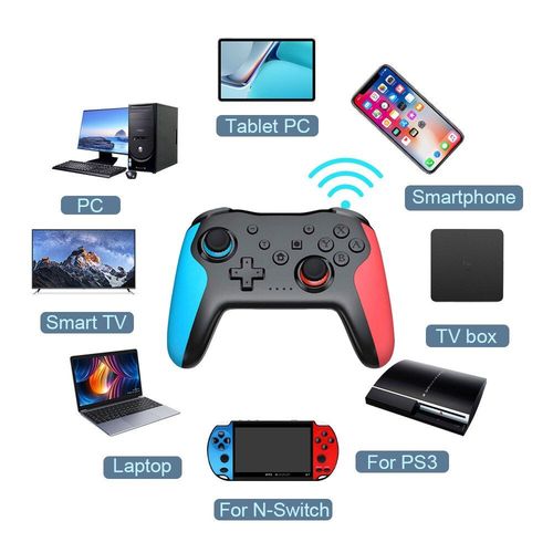 Blue Red Ylw-Manette De Jeu Sans Fil Bluetooth Pour Nintendo Switch, Manette Ps3, Manette De Jeu Pour Touristes, Manette De Jeu Professionnelle Sans Décalage, Pc, Mg25z ""Nipseyteko""