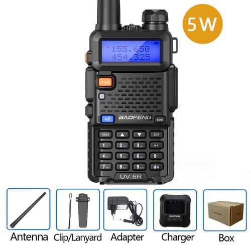 5W radio Euro Baofeng-Talkie walperforé UV 5R 5W 8W, radio bidirectionnelle Vhf Uhf FM, pour déterminer la fréquence de la chasse, 16km ""Nipseyteko""