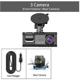 Prada-Caméra de tableau de bord de voiture à 3 canaux, DVR HD