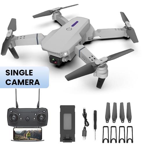 Grey Single Cam Drones avec Caméra 4k HD UAV Photographie Aérienne Double Caméra Pliage Avion E88 Télécommande Hauteur Fixe Quadcopter ""Nipseyteko""