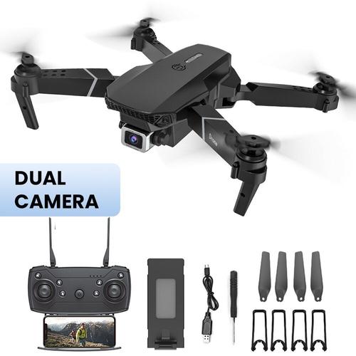 Dual Dual Cam Drones avec Caméra 4k HD UAV Photographie Aérienne Double Caméra Pliage Avion E88 Télécommande Hauteur Fixe Quadcopter ""Nipseyteko""