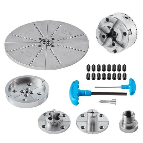 Mandrin Tour a Bois - VEVOR - Mandrin de Tour avec 5 Mors KP965 96mm Auto-Centrage pour Meulage Fraisage