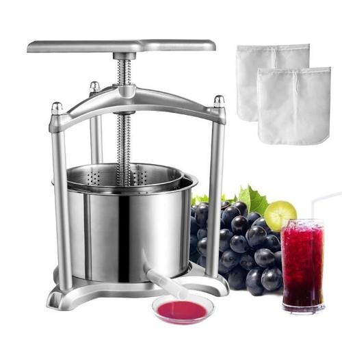 Pressoir à Fruits Manuel - VEVOR - Presse à Vin 6L en Inox et Alu Pressoir-Baies Jus