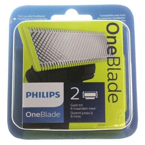 2 LAMES QP220/55 RASOIR PHILIPS OneBlade QP2520 QP6510