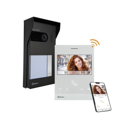 Evicom - Kit interphone vidéo soul 1 appel avec moniteur wifi noir GS5110/ART4W/L