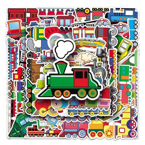 Autocollants Petit Train De Dessin Anim¿¿, 200 Pi¿¿Ces, Pour L'apprentissage,Aesthetic Couleurs Stickers, Imperm¿¿Able Vinyle Autocollant Pour Telephone Ordinateur Portable Macbook Scrapbooking