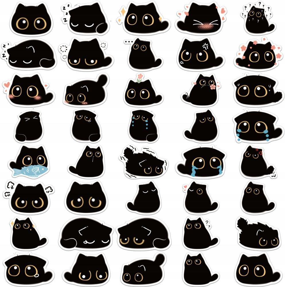 200 Autocollants De Jeu De Dessin Anim De Chat Noir Mignon... - 5