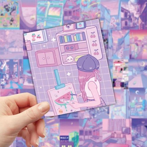 200 Pi¿¿Ces Ins ¿¿L¿¿Gant Laser Dessin Anim¿¿ Esth¿¿Tique Nak,Aesthetic Couleurs Stickers, Imperm¿¿Able Vinyle Autocollant Pour Telephone Ordinateur Portable Macbook Scrapbooking
