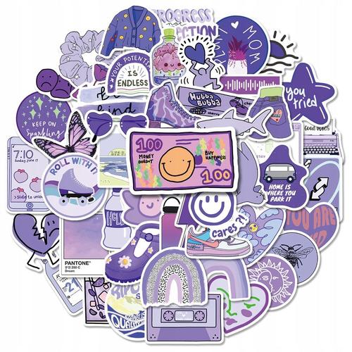 200 Autocollants Pour Carnet De Notes Purple World Ins,Aesthetic Couleurs Stickers, Imperm¿¿Able Vinyle Autocollant Pour Telephone Ordinateur Portable Macbook Scrapbooking