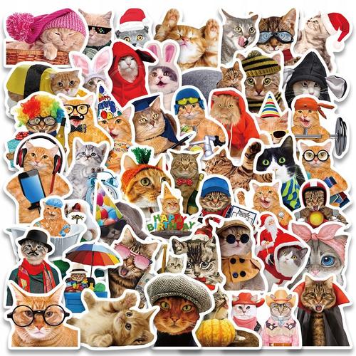 200 Autocollants Pour Bagages, Chats Amusants, M¿¿Mes,Aesthetic Couleurs Stickers, Imperm¿¿Able Vinyle Autocollant Pour Telephone Ordinateur Portable Macbook Scrapbooking