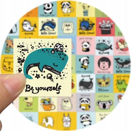 200 Autocollants D'illustration D'animaux En Anglais,Aesthetic Couleurs Stickers, Imperm¿¿Able Vinyle Autocollant Pour Telephone Ordinateur Portable Macbook Scrapbooking