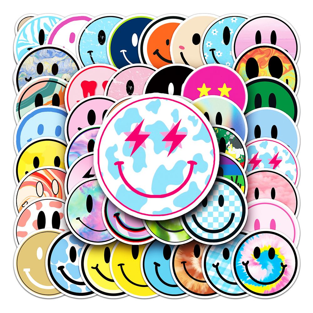 200 Pi¿¿Ces Dessin Anim¿¿ Mignon Smiley Graffiti Autocollants Di,Aesthetic Couleurs Stickers, Imperm¿¿Able Vinyle Autocollant Pour Telephone Ordinateur Portable Macbook Scrapbooking