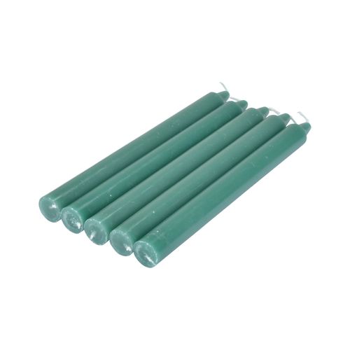 Lot de 5 bougies chandelier 20 cm Tendance uni vert