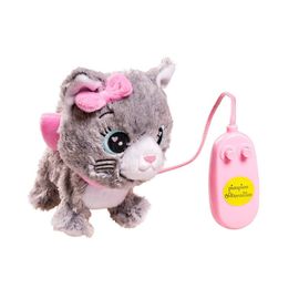 Peluche Filoguidée Chat - Moustache Marche Avec Moi Gris