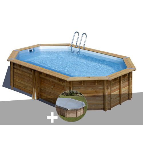 Kit piscine bois Gré Vermela 6,72 x 4,72 x 1,46 m + Bâche hiver