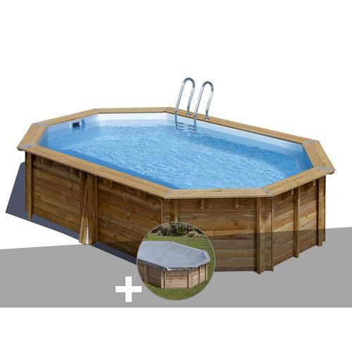 Kit piscine bois Gré Cannelle 5,51 x 3,51 x 1,19 m + Bâche hiver