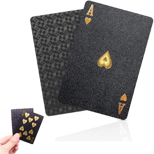 Ensembles De Poker En Plastique Etanche,Poker Jeu Deck Deck,Cartes Etanches Enfants,Jeux De Cartes Poker, Playing Cards,Noir Jeux De Cartes ¿¿ Jouer Carte Magie Pour La F¿¿Te Et Le Jeu,Pique-Niques